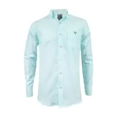 SON DOS - Camisa oxford verde también en tallas grandes manga larga hombre