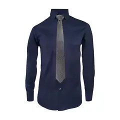 SON DOS - Camisa para corbata azul oscuro manga larga slim para hombre