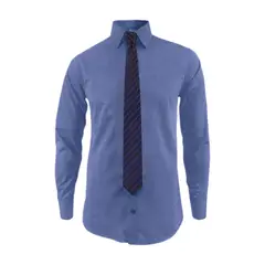 SON DOS - Camisa formal azul también en tallas grandes manga larga