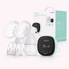 BABY ON - Extractor De Leche Doble Eléctrico Recargable — 3 Modos 9 Niveles Pantalla LED Sin BPA