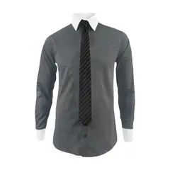 SON DOS - Camisa formal gris también en tallas grandes slim hombre