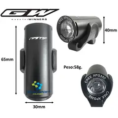 GW - Luz Bicicleta Delantera Recargable Usb Led 300 Lumens