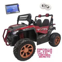 BEBESUNITA - Carro Eléctrico Niño 4X4 Pantalla Táctil Video Doble Puesto