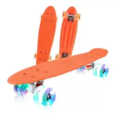 GENERICO - Tabla Patineta Skate Long Board Luz Led 56cm Penny Naranja