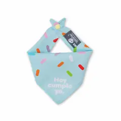 WAWAW - Pañoleta para perro talla M azul Hoy cumplo yo