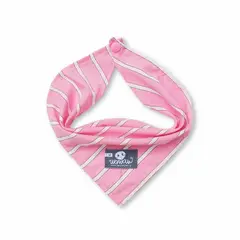 WAWAW - Pañoleta para perro talla XL rosa rayas blancas