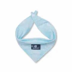 WAWAW - Pañoleta para perro talla XL celeste palmeras blancas
