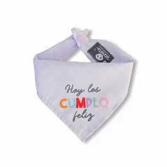 WAWAW - Pañoleta para perro talla M lila Hoy los cumplo feliz