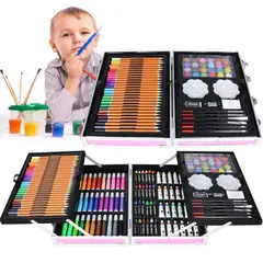 ONE PIXEL - Set de Arte Maleta de Aluminio 145 Piezas Profesional Rosado