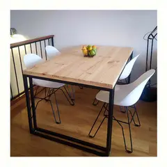 22 GRADOS DECORACION - Mesa comedor Jenn 160x80cm en roble natural y metal