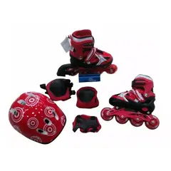 GENERICO - Patines En Línea +Kit De Protección Ajusta 3 Tallas (31-34)