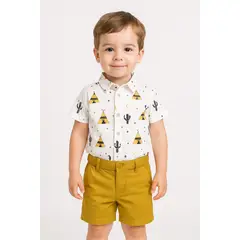 LUSOLSI - Prendas Ropa niños conjuntos de vestir camisa y pantalones cortos