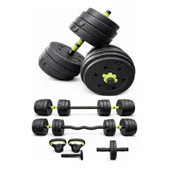 MAGNUX COMPANY - Kit Pesas 40 Kg Set Convertible Pesa Rusa Barra Larga 80lb.