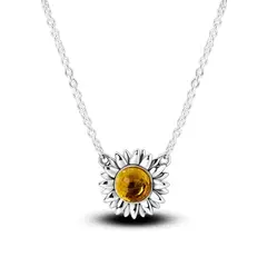 ALHAJAS - Collar Cadena Para Mujer Flor Girasol En Plata 925