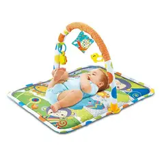 JUGANDO Y EDUCANDO - Gimnasio Portatil Para Bebe Animales Verde