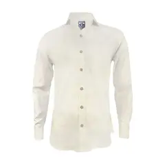 SON DOS - Camisa lino marfil también en tallas grandes manga larga