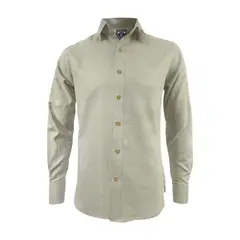 SON DOS - Camisa lino beige también en tallas grandes manga larga