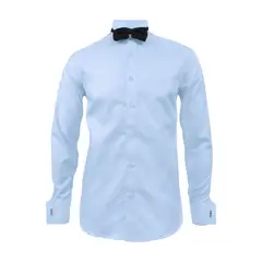 SON DOS - Camisa smoking azul claro puño mancornas manga larga hombre