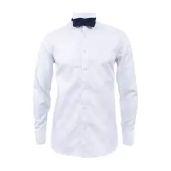 SON DOS - Camisa smoking blanca puño clásico manga larga para hombre