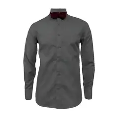 SON DOS - Camisa smoking gris oscura también en tallas grandes para hombre