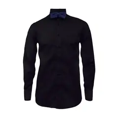 SON DOS - Camisa smoking negra también en tallas grandes para hombre