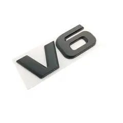 GENERICO - Emblema Adhesivo V6 3d Carro Moto Cromado O Negro Mate