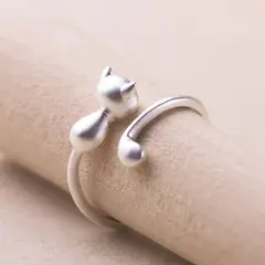 GENERICO - Anillo Gato Moderno Ajustable Delgado Mujer Moda_.