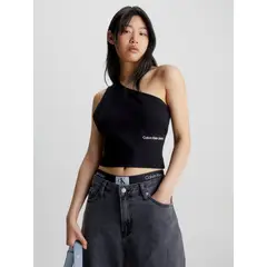 CALVIN KLEIN - Top Negro De Punto Milano Con Hombro Descubierto