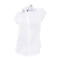 SON DOS - Camisa blusa blanca en algodón manga corta para mujer