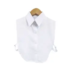 SON DOS - Falso de blusa blanco en algodón cuello clásico para mujer