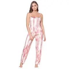 FORMAS INTIMAS - Pijama Mujer Blanco-Rosa FI 34865