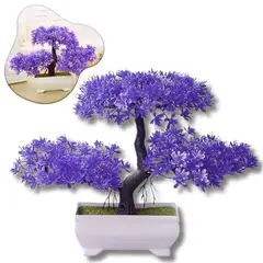 GENERICO - Plantas Artificiales Árbol Japonés Bonsái Decoración Hogar Morado