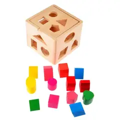 IMPORTADORA MAKA - Juguete Didáctico Cubo Encajar Figuras Geométricas Madera