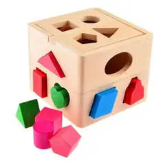 IMPORTADORA MAKA - Juguete Cubo Encajar Figuras Geométricas Didáctico Madera