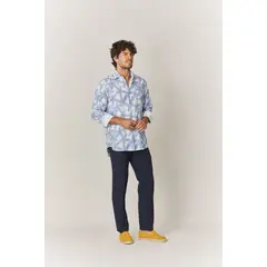 SOLOIO - Camisa de lino estrella marina blanca