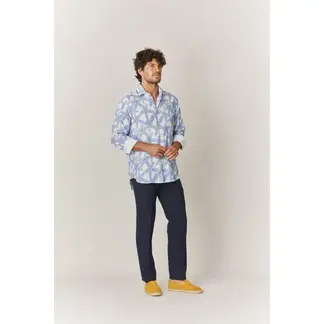 SOLOIO - Camisa de lino estrella marina blanca
