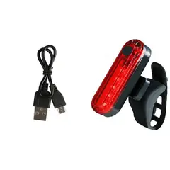 GENERICO - Luz Linterna Recargable Usb Led Bicicleta Trasera Roja 50lm
