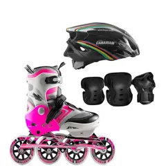 CANARIAM - PATINES SPEED BOLT FUCSIA 37-40 KIT C4 MAS CASCO CHAMPION
