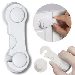 GENERICO - Broche Bloqueo Seguro Cajón Puertas Protección Bebé Niños X4