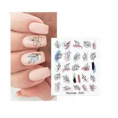 GENERICO - Lamina Sticker Pegatina Para Uñas Diseño Flores Tonos Pastel