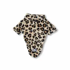 WAWAW - Saco para perro de cuerpo largo talla S cuello nerú animal print café