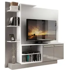GENERICO - Centro De Entretenimiento Para Tv De Hasta 55 Pulgadas Blanco / Gris