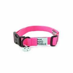 WAWAW - Collar para perro talla S unicolor adorable rosado