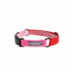 WAWAW - Collar para perro talla XL bicolor rosa y rojo