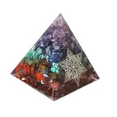 DAYOSHOP - Pirámide 7 Chakras Metatron Angel Piedra Natural Orgonita