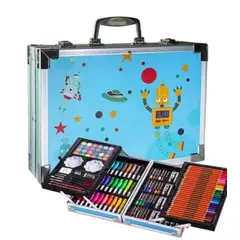 MARKET TOYS - Set Creativo Kit Dibujo Arte Maleta Metalica X 145pcs