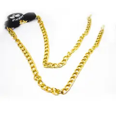 AT NIGHT SUNGLASSES - Cuelga gafas At night de acero inoxidable Dorada eslabones_.