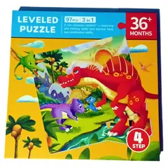 GENERICO - Libro X3 Rompecabezas Dinosaurios Fichas Magnetizadas