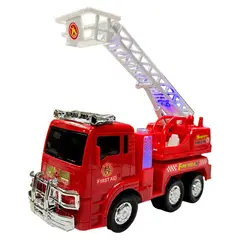 GENERICO - Camión Carro Bomberos Movimiento Escalera Luz Sonido Juguete