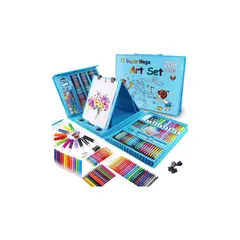 GENERICO - Set De Arte Niños 208 Piezas Dibujo Creativo Infantil Azul